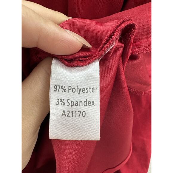 Womens Appleseeds Top Size Large Red Long Sleeve Button Up - Picture 10 of 16